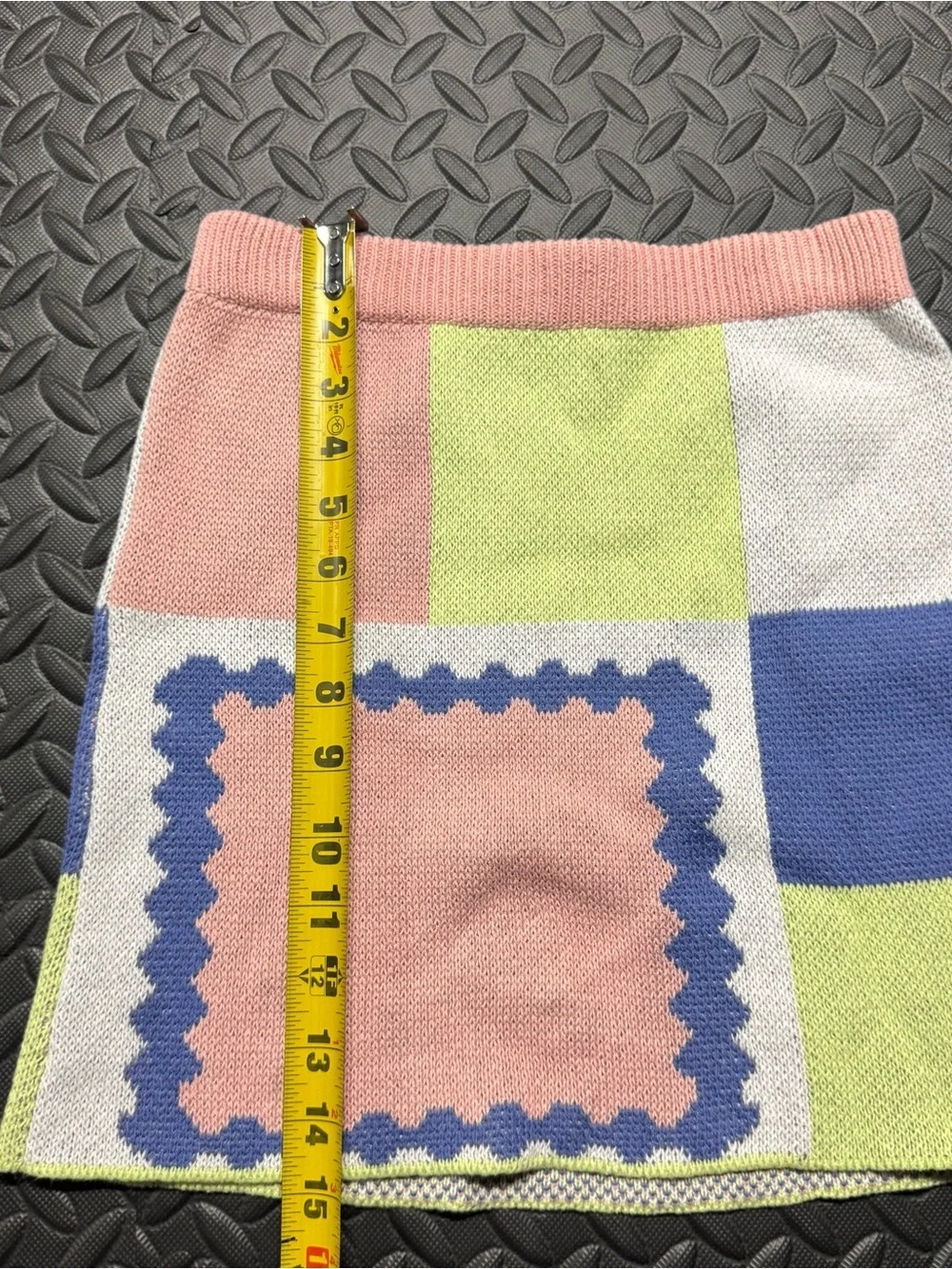 Truce Colorblock Knit Mini Skirt Pastel Pink Green Blue Size 10